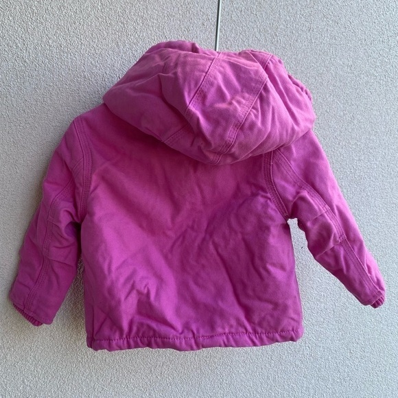 Carhartt Canvas Insulated Sherpa Lined Hooded Jacket Girl’s Size 12M - Picture 2 of 6
